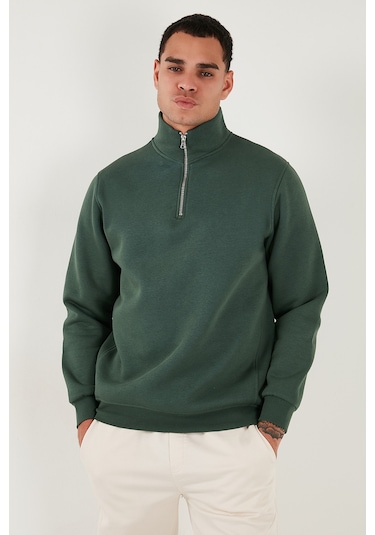 Buratti Pamuklu Regular Fit Dik Yaka 2'Li Paket Erkek Sweat 59052592S2 Nefti-Nefti