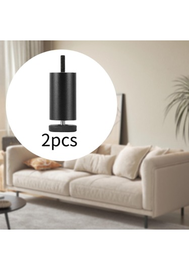 Suntek 2x Ayarlanabilir Mobilya Bacakları Alüminyum 6-cm-siyah Siyah