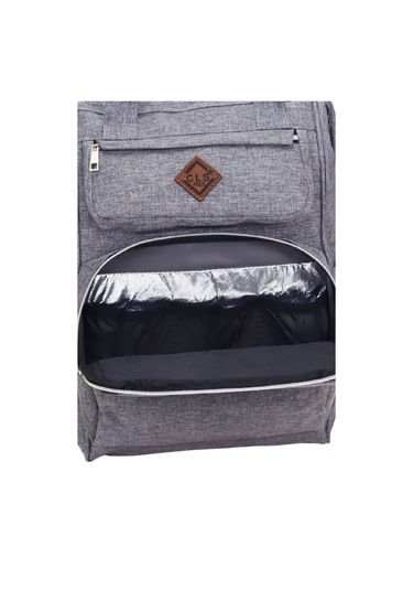 Termal Bölmeli Gri Anne Bebek Sırt Çantası Geniş Hacimli Bebek Bakım Çantası Bebek Arabası Uyumlu Gri