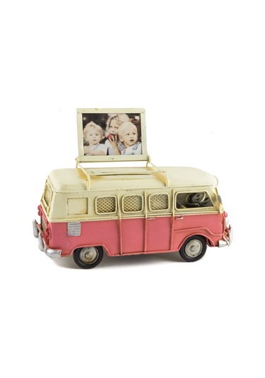 Metal Dekoratif Vosvos Minibüs Çerçeveli Ve Kumbaralı