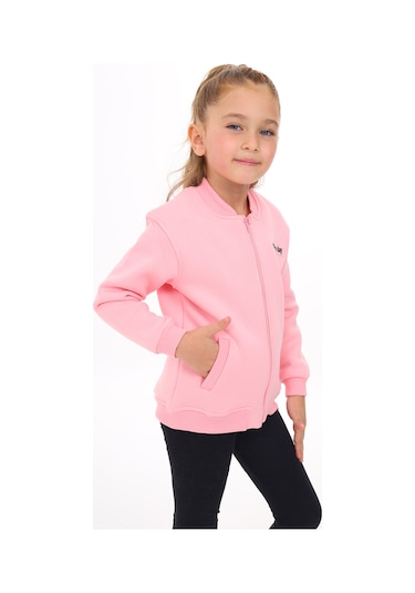 Toontoy Kız Çocuk Kolej Yaka Fermuarlı Cepli Düşük Omuz Nakış Baskılı Örme Hırka - 2 İplik Şardonlu Pembe Toontoy Kız Çocuk Kolej Yaka Fermuarlı Cepli Düşük Omuz Nakış Baskılı Örme Hırka - 2 İplik Şardonlu Pembe
