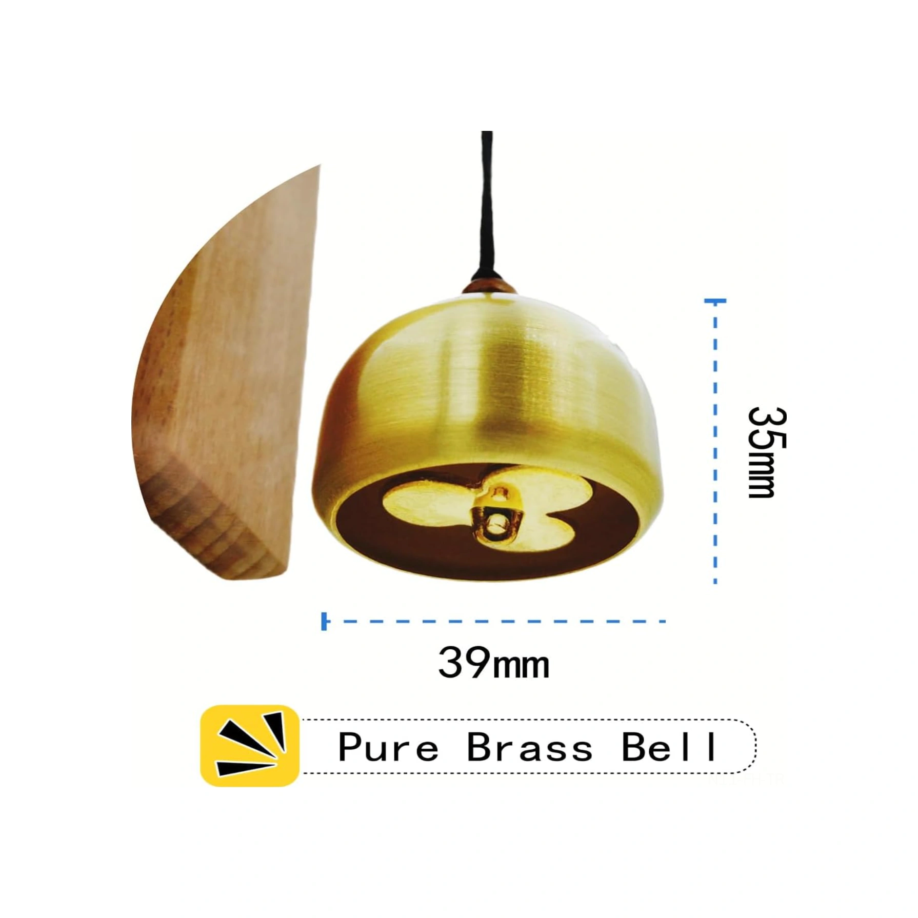 Folinda Ahşap Ahşap Zil, Mağaza Girişi Ve Ev Dekoru İçin Kaliteli Fıstık Ağacı Ve Pirinçten Yapılmış Zil Sistemi