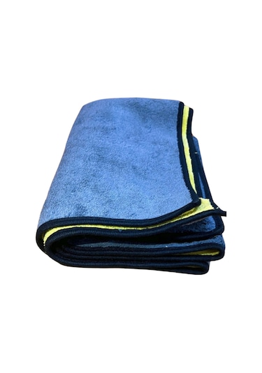 Autofresh Çift Kat Mikrofiber Oto Kurulama Havlusu 30x60 Cm 800gsm Kenarı Biye Gri Sarı