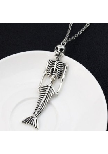 Vintage Gotik Mermord Deniz Kızı Unisex İskelet Paslanmaz Çelik K