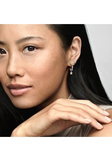 Flybuy Zirkonlu, Ve Şık Püsküllü Oksitlenmiş Modern Küpeler Kaplama Gümüş Gold Doğal - Fz Gold