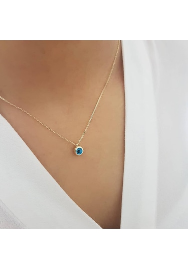 Idealsarraf Ideal Sarraf 14 Ayar Altın Nazar Boncuklu Kolye 2.0 Gr
