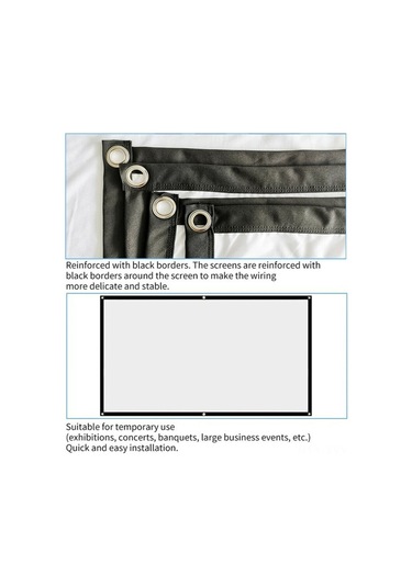 Yaleker 72 İnç 16:9 Kanvas Projektör Ekranı - Katlanabilir, Taşınabilir Ve Kolay Asma Özelliği İle Güzel Renk Temsili