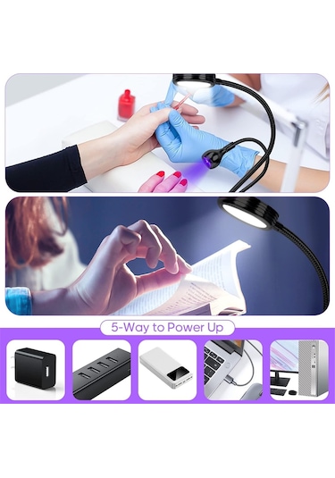 3w Led Uv Çift Lamba Bir Tırnak Sanatı Lambası Tırnak Sanatı Aydınlatması Siyah