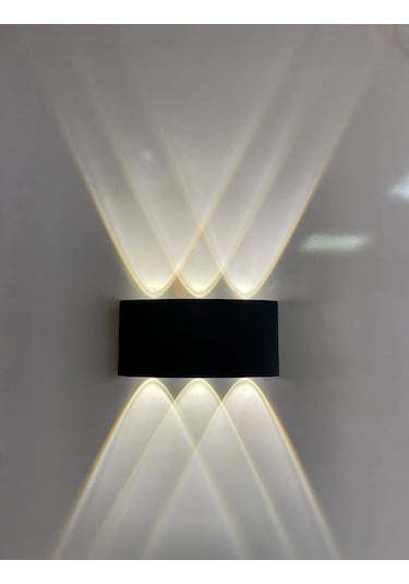 Dekoratif Çift Yönlü Duvar Aydınlatma Led Aplik Gün Işığı Siyah