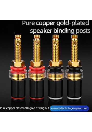 Yifomall 4 Adet Bakır Muz Tipi Dişi Bağlantı, Altın Kaplı Yüksek Kaliteli Ses Amfi Terminali