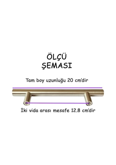 Boy Kulp İnox 128 Mm Kulp Mobilya Mutfak Dolabı Çekmece Dolap Kapak Kulpu Kulbu Metal Kulpları Bej