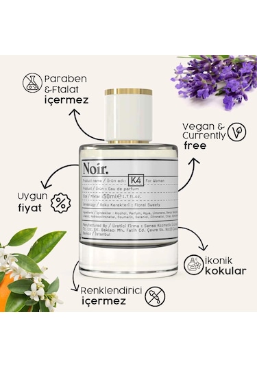 K4 Kadın Edp Parfüm 50 Ml 9% Amber - Çiçeksi