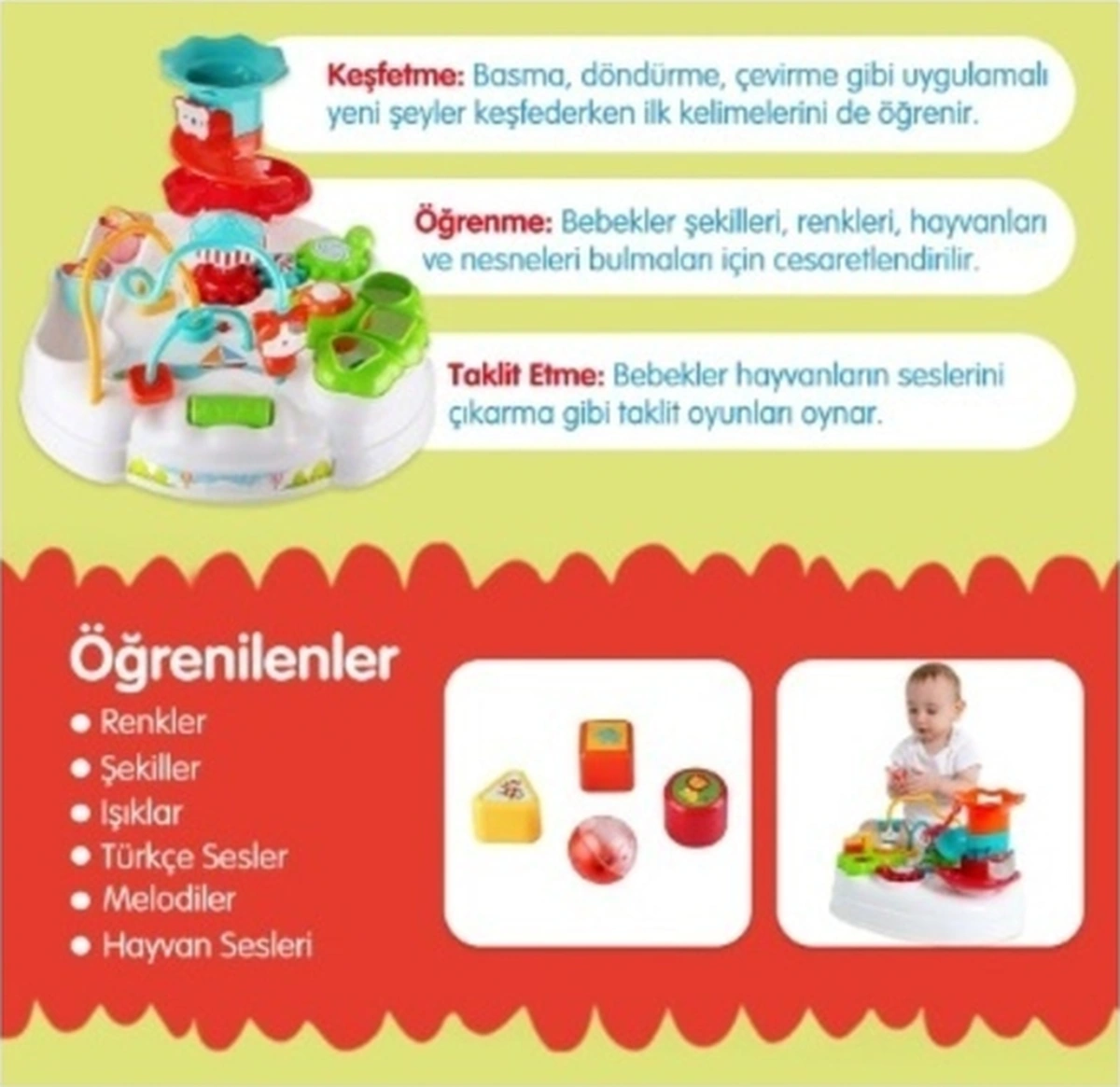 Türkçe Konuşan Aktivite Masası, Bebek Oyun Masası