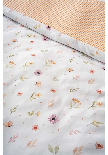 Soft Çiçekli Çift Kişilik Nevresim Takımı Pamuklu Renkli