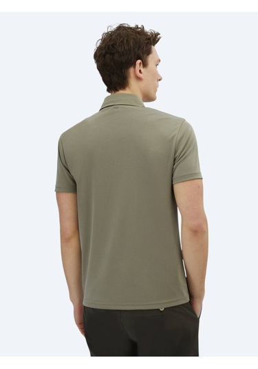Haki Düz Polo Yaka T-shirt Haki