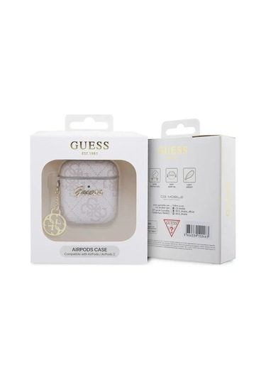Guess Airpods Uyumlu 1 Ve 2 İçin Askılı Pu Deri Eko Deri Kılıf 166134736 Pembe