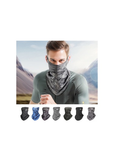 Ranyeek Unisex Güneş Korumalı Bisiklet Boyunluk, Nefes Alabilir Esnek Kumaş, Yeşil Kamuflaj, Koşu Ve Outdoor Aktiviteler İçin Yeşil