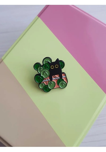 Proshik Siyah Kedi Broş Rozet 293476564 Siyah