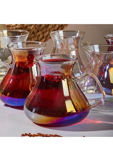 Perotti 16014 Ehl-i Keyf Luster 6'lı 200 Ml Çay Bardağı Seti Şeffaf