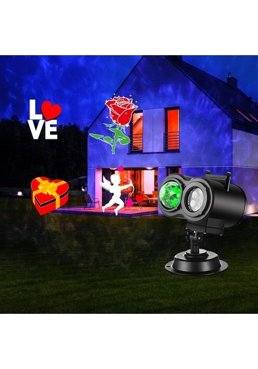 Prestigegoods Noel Tatili Işıkları Projektör 2'si 1 Arada Okyanus Lmh00053 Siyah