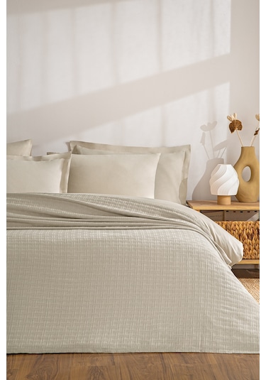 Bertha Çift Kişilik Pike - Bej