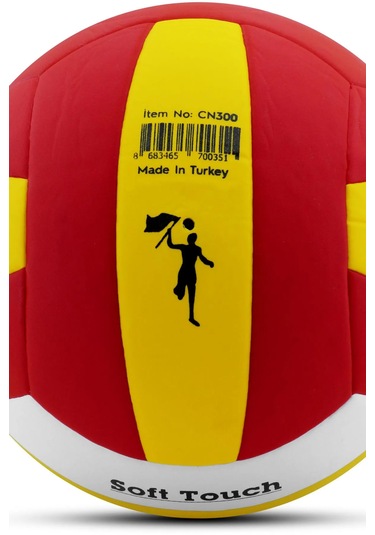 Voleybol Topu Soft Touch Yapıştırma Yumuşak Yüzey 18 Panel 5 Numa Beyaz - Kırmızı