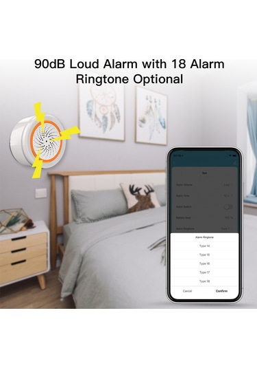 Konesam Akıllı Wifi Alarm Siren - 90db Sesli Ve Flaşlı, Uzaktan Kontrol, Ev Güvenliği İçin