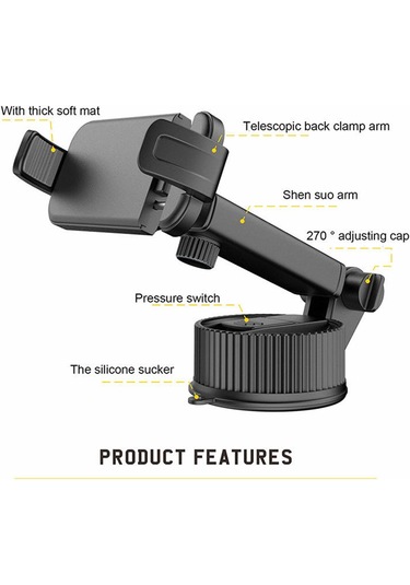 Cbtx Jy-61 Araba Cep Telefonu Tutucu Dağı 68mm-95mm Genişlik Arasındaki Akıllı Cihazlar İçin Cep Telefonu Klipsi - Gri