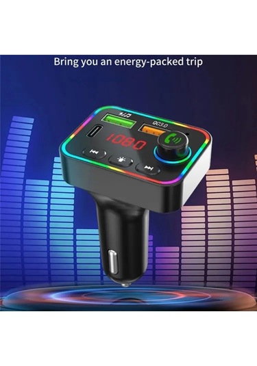 Pdf4 Pd 25w Hızlı Araç Şarj Cihazı İle Ahizesiz Aramalar Fm Verici 7 Renkli Led Işıklar Mp3 Çalar