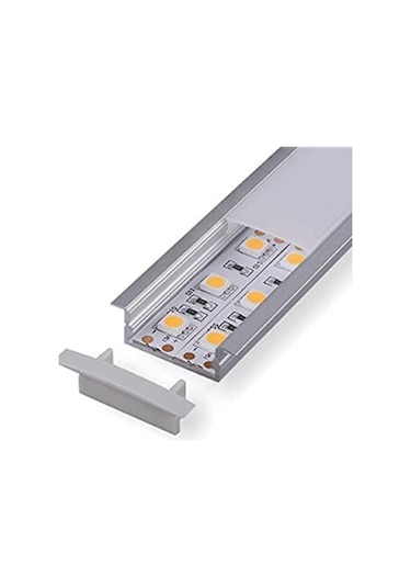 Mutfak Dolabı Ve Tezgah Altı Sıva Altı Alçıpan Gömme Çift Sıra Led Şerit Profil Aydınlatma Beyaz