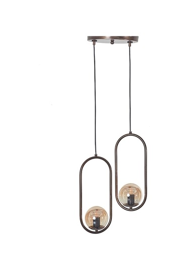 Luzarana Zenga 2 Li Eskitme Metal Gövde Bal Rengi Camlı Tasarım Lüx A... Çok Renkli