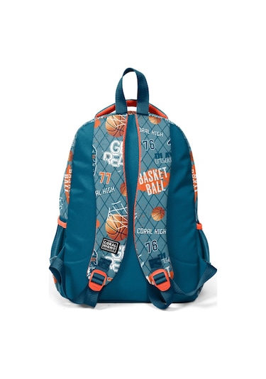 Coral High Kids Nefti Turuncu Basketbol Desenli 3 Lü Okul Çanta Seti Set0123651