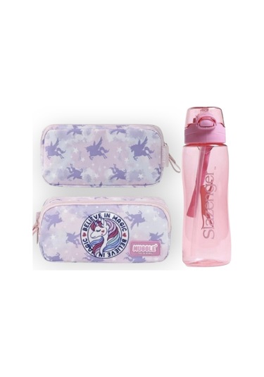 Lisanslı Okul Çantası +sanslı Çift Gözlü Kalem Çantası Lisanslı Suluk&matara 1 Pembe