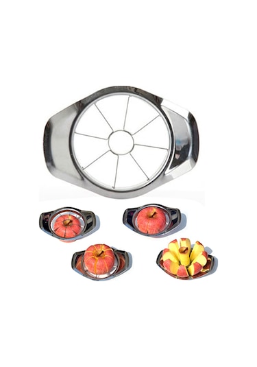 Paslanmaz Çelik Meyve Kolay Elma Tart Armut Kesici Dilimleyici Gri