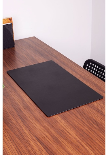 Turgut Office Deri Masa Sümeni Düz Siyah 60 x 35 CM