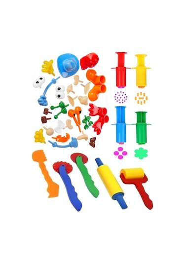 Oyun Hamuru Oyuncak Merdane Silindir Kesici Şekiller Kalıp Enjektör Seti 1 Paket Okul Öncesi Kreş Anasınıfı Etkinlik