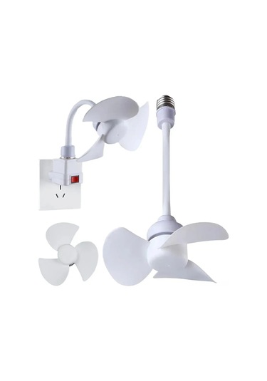 Xindoker Led Mini Tavan Fanı, Abs Ve Metal Konstrüksiyon, Soğuk Beyaz Işık, Ev Ve Ofis İçin Çift Fonksiyonlu Soğutma + Aydınlatma Beyaz