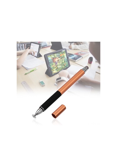 Aubyhe Wk120b Metal Kalem - Çift Uçlu Dokunmatik Stylus Kumaş+disk Altın Renk Şık Kutu Set