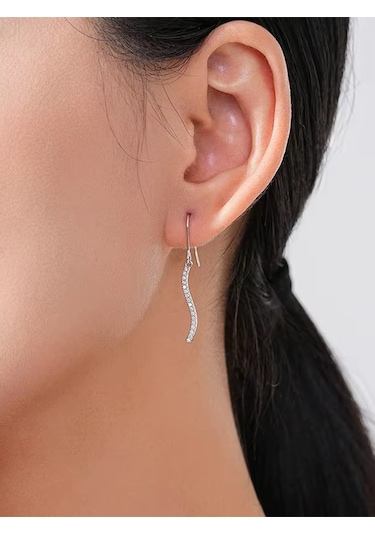 Brezza Lusso Jewelry Timeless Series Zarafet Dalgası Gümüş Kadın Küpe Gümüş