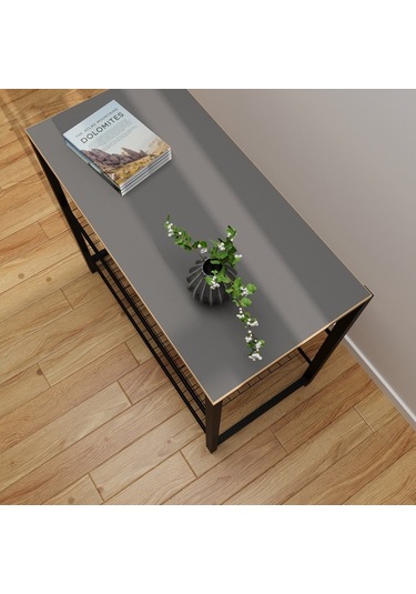 Geniş Metal Ayakkabılık Vestiyer 3 Katlı Ayakkabılık Füme 1362 Füme