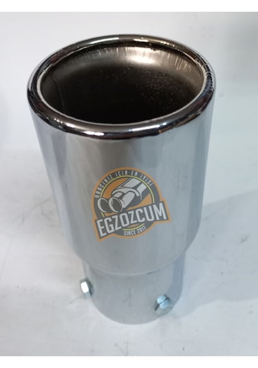 60 Mm. Yuvarlak Sessiz Nikelaj Vidalı Egzoz Eksoz Ucu Tekli Uyumlu