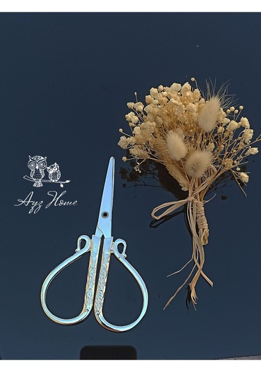 Doğal Kuru Çiçekli Söz Nişan Kurdele Makası