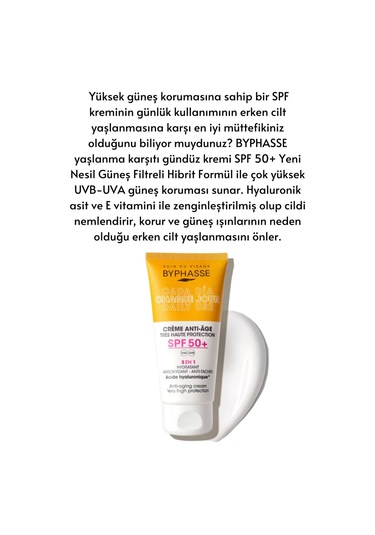 Byphasse Anti-Aging 3'ü 1 Arada Renkli Güneş Kremi SPF50+ 50 ML