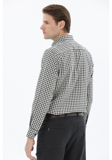 Finesuits Erkek Flanel Gömlek 2422204006.flcdr Siyah