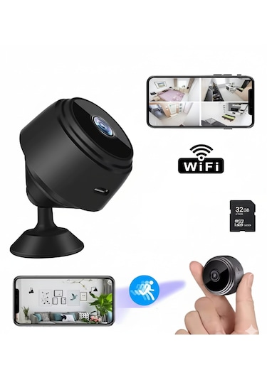 Kablosuz Mini Video Kamera 4 Cm Kompakt Tasarım Full Hd 1080p Telefonla Canlı İzleme