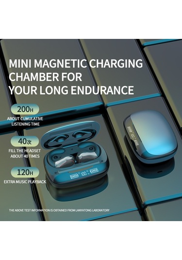 T20 Tws Bluetooth 5.0 Dokunmatik Kablosuz Bluetooth Kulaklık, Üç Led Ekran Ve Şarj Kutusu, Destek Çağrısı Ve Sesli Asistan Siyah