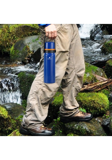 Schafer Santeco Çelik Termos 1200 Ml Mavi