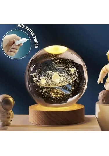 3d Işıklı Güneş Sistemi Led Kristal Küre-1267 Çok Renkli