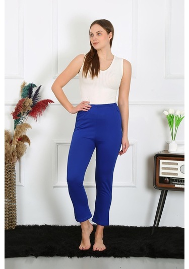 Akbeniz Kadın Pamuklu Sax Tek Alt Pijama 27523-saks Saks