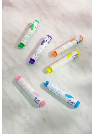 Studi Desenli Kalpli Fosforlu Kalem Seti - 6'lı